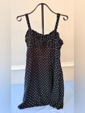 Altar’d State Black Floral Babydoll Dress XL Daisy Print Mini Sundress